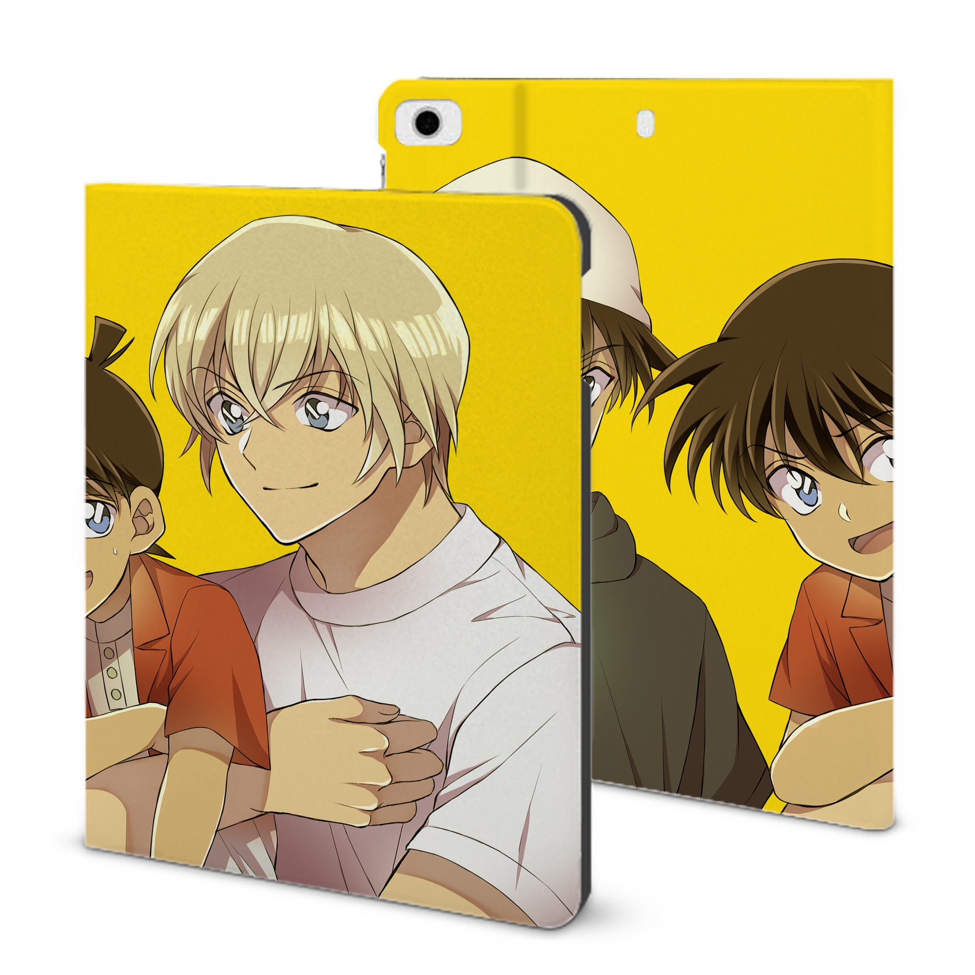 （画像用） 名探偵コナン Detective Conan IPad ケース ブック型 PUレザー TPU 耐衝撃 軽量 薄型 ペン収納なし 全面保護 IPad 各モデル対応